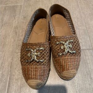 Sam Edelman Brown Woven Slip-On Loafers